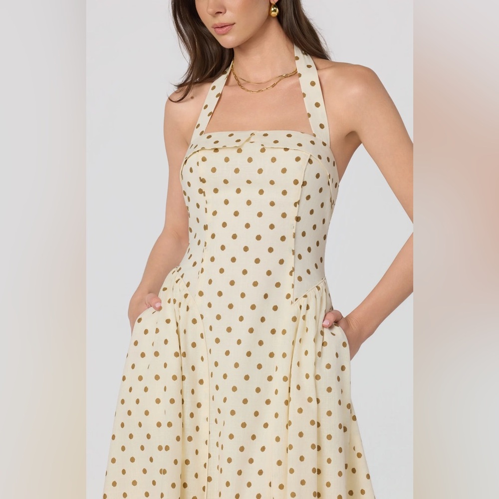 New With Tags NWT ASTR The Label Marianna Halter Midi Dress XS Elegant
